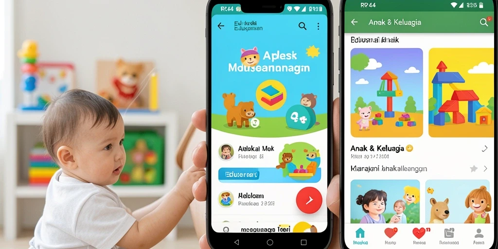 Tampilan antarmuka aplikasi RR44 dengan variasi permainan edukasi.