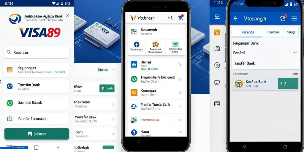 Tampilan antarmuka aplikasi Transfer Bank yang user-friendly dan modern.