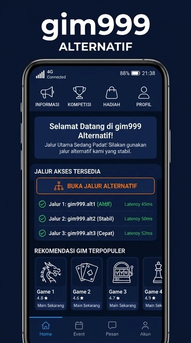 Tampilan link alternatif gim999