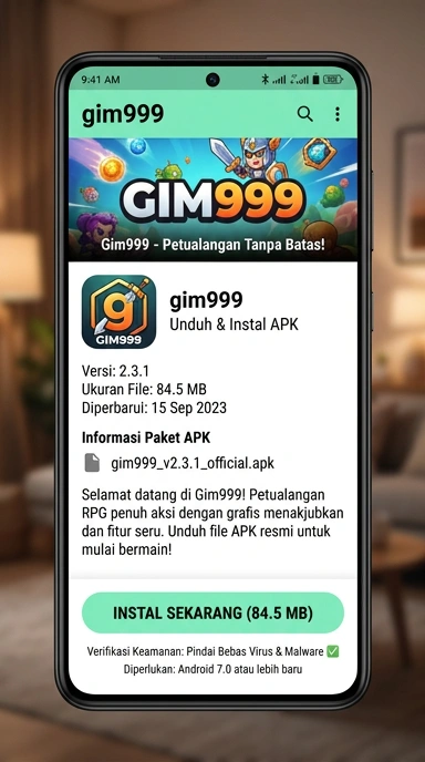 Tampilan halaman APK gim999