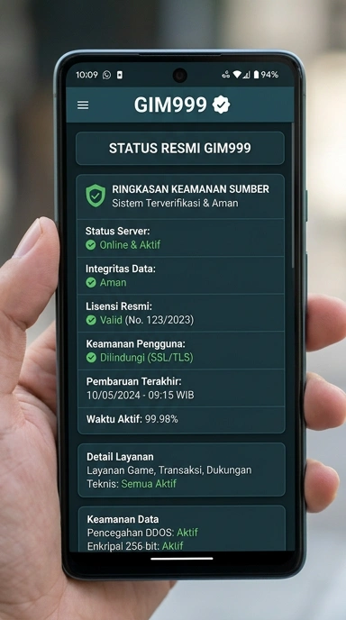 Tampilan kanal resmi gim999